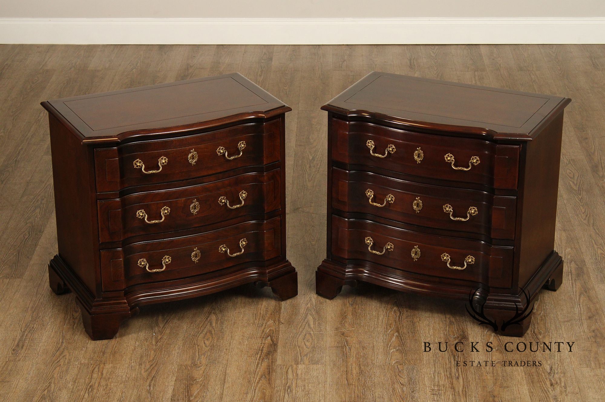 Century Cardella Collection Pair of Cherry Bedside Chests Nightstands