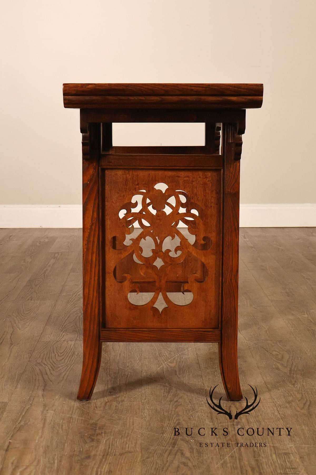 Baker Asian Style Oak Altar Console Table