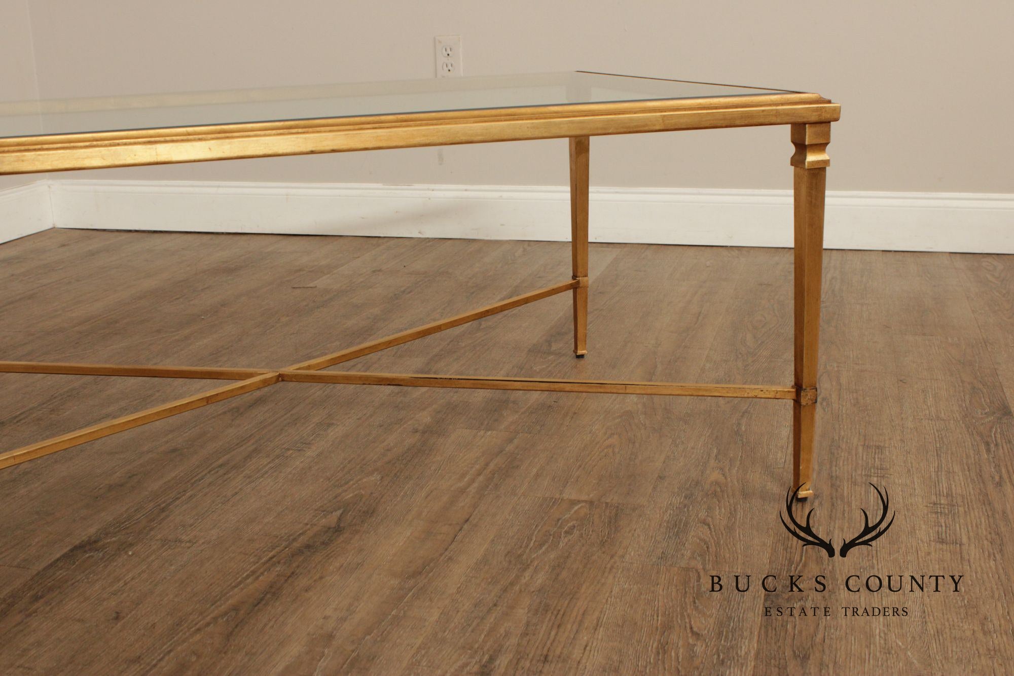 Ethan Allen 'Heron' Glass Top Coffee Table