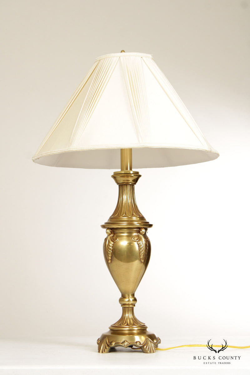Pair of Traditional Polished Brass Urn Style Lamps