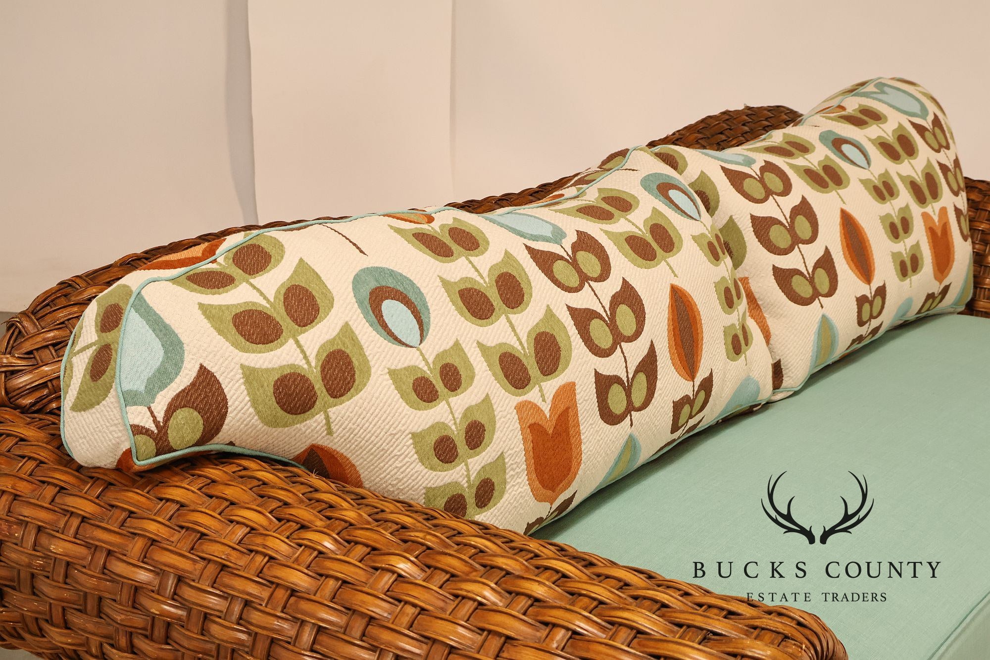 Lane Venture Excursions Pair Of Wicker Sofas With Cushions