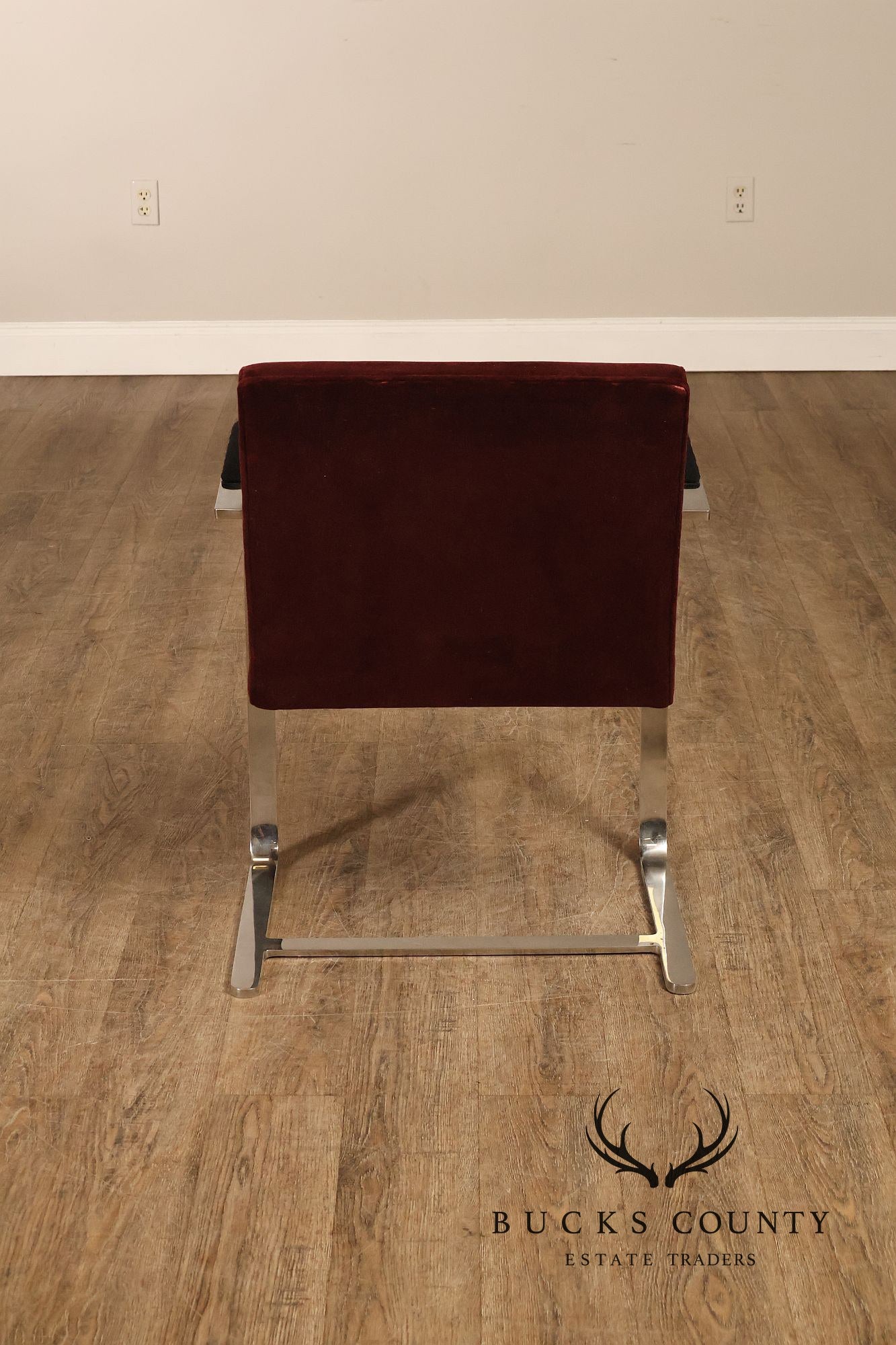 Knoll BRNO By Mies Van Der Rohe Mid Century Modern Set of Six   Flat Bar Chrome Dining Chairs