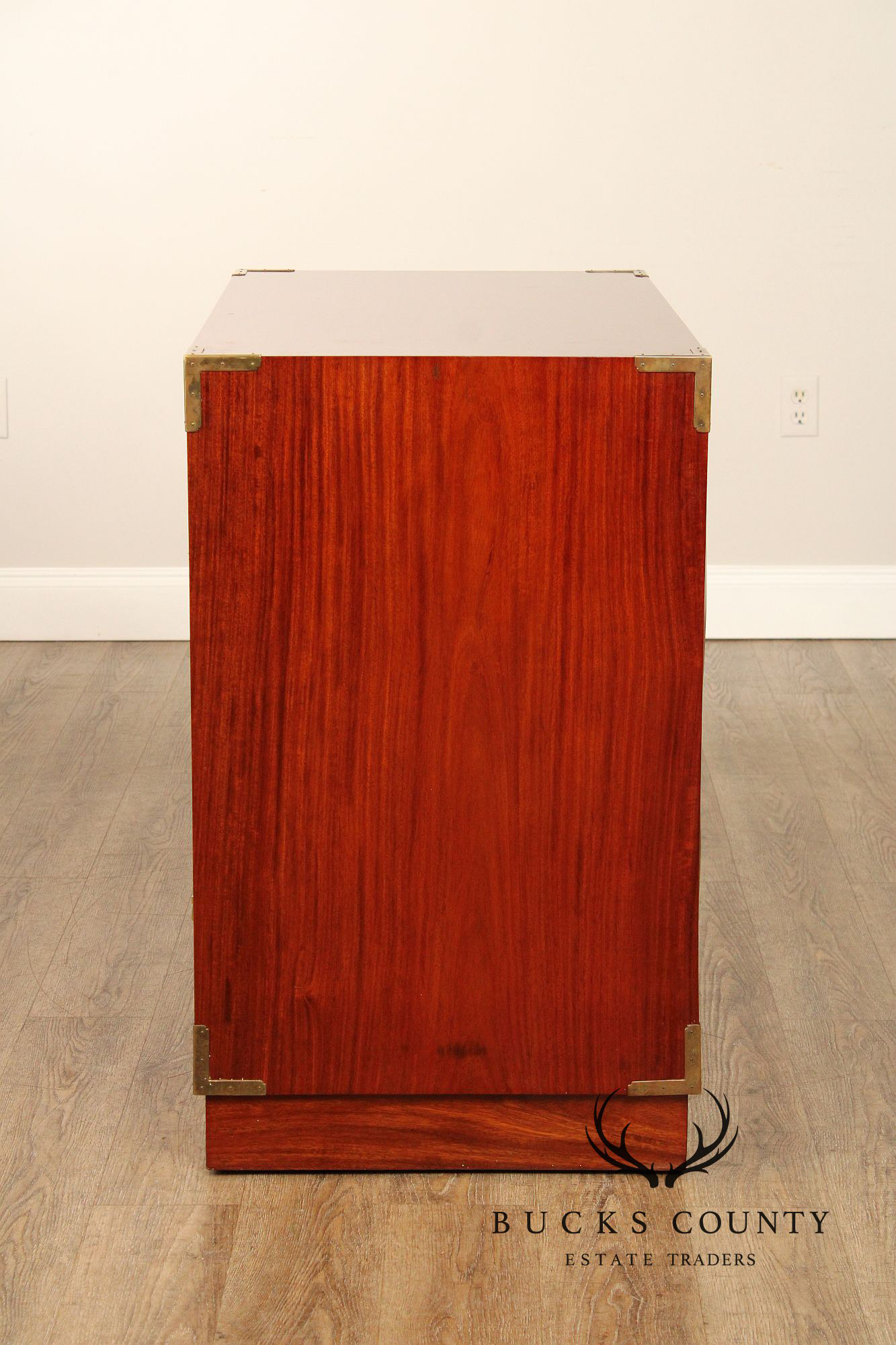 Campaign Style Brass Bound Rosewood Chest of Drawers