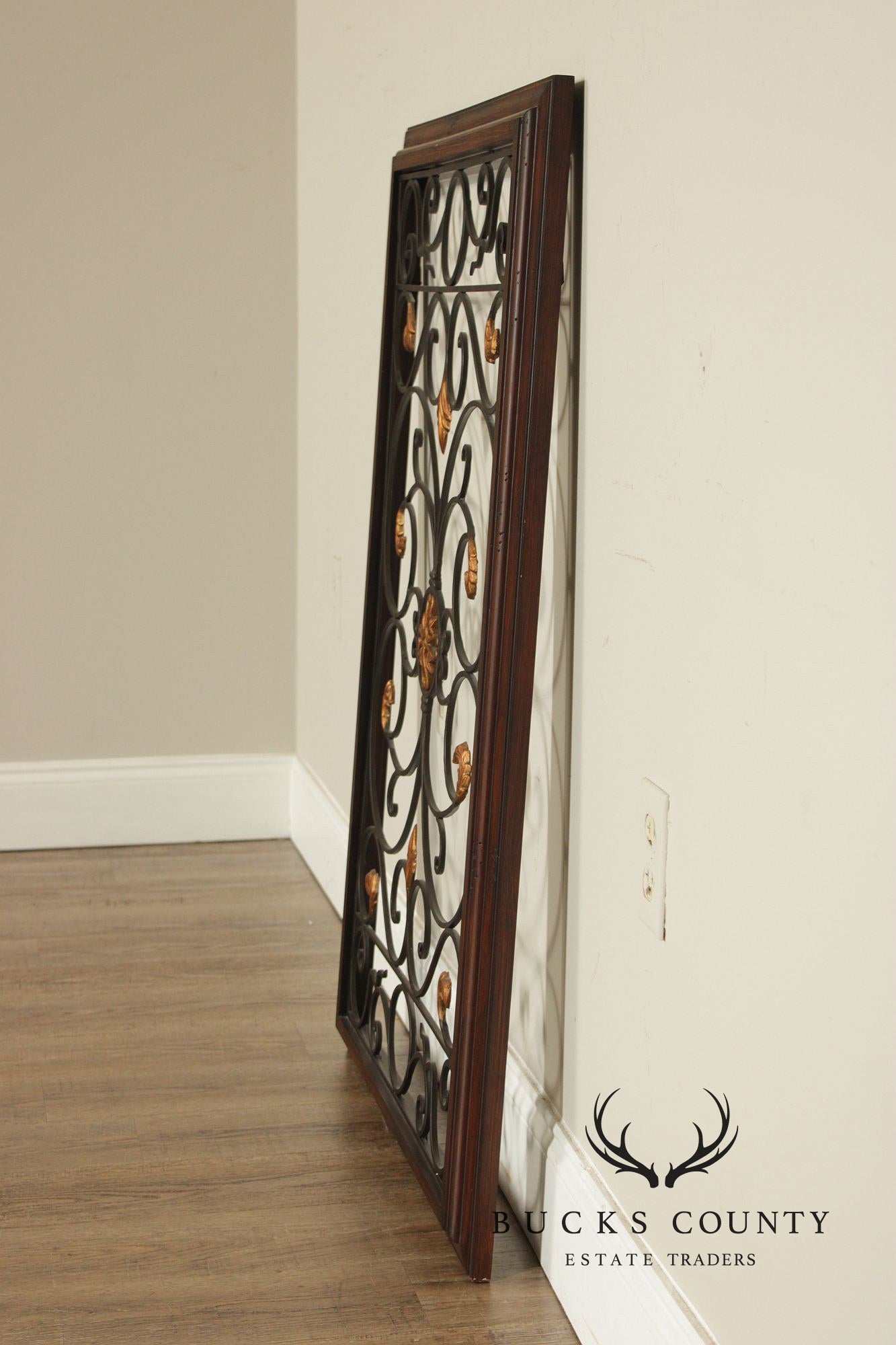 Spanish Baroque Style Partial Gilt Wrought Iron Wall Decor