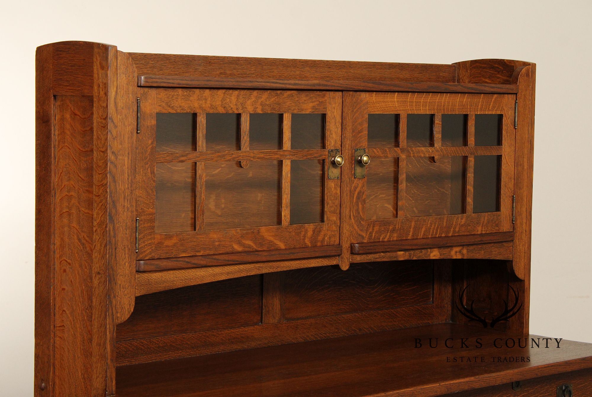 Stickley Brothers Antique Mission Oak Sideboard Hutch