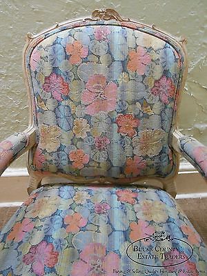 Interior Crafts Pair of Louis XV Style Fauteuil Carved Living Room Arm Chairs