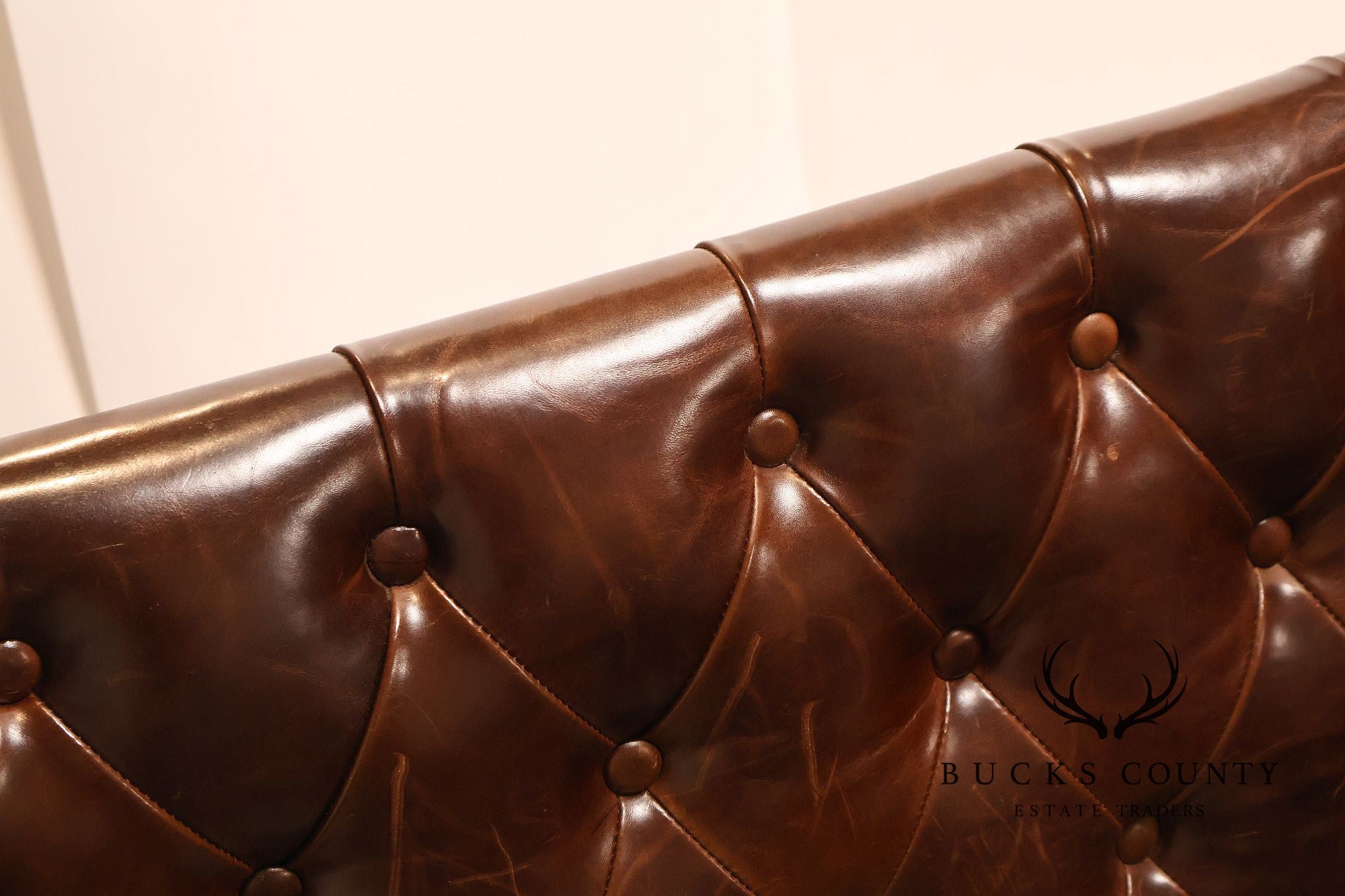 Restoration Hardware 'Churchill' Tufted Leather Queen Bed
