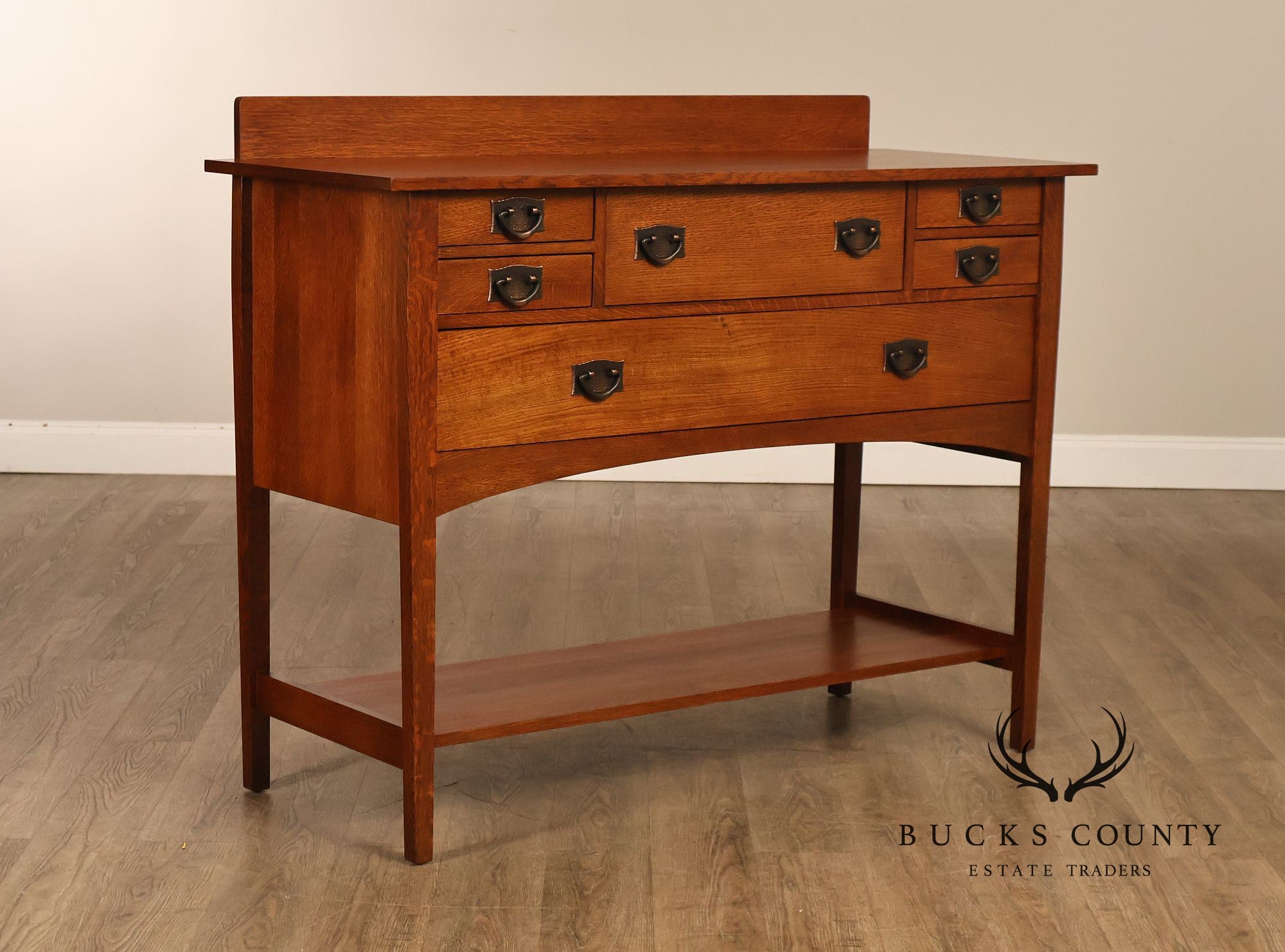 STICKLEY MISSION COLLECTION HARVEY ELLIS OAK SIDEBOARD