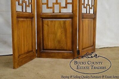 Mid Century Vintage Asian Style 3 Panel Room Divider Folding Screen