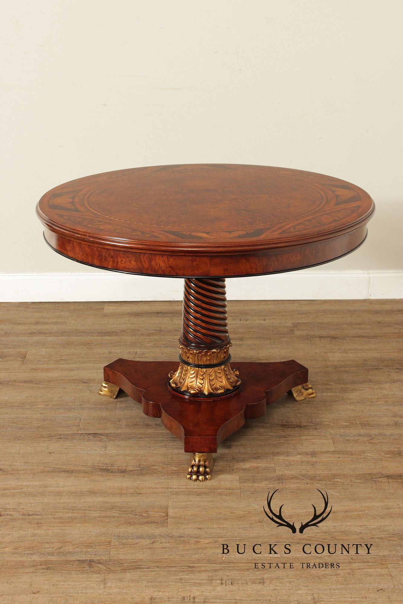 Rho Mobili D’Epoca Italian Empire Style Inlaid Mahogany Center Table