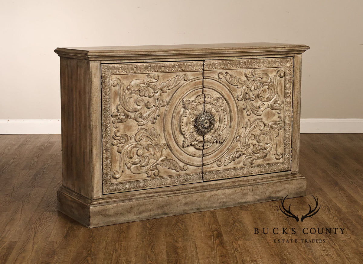 Hooker Furniture Carved Two Door Console Cabinet