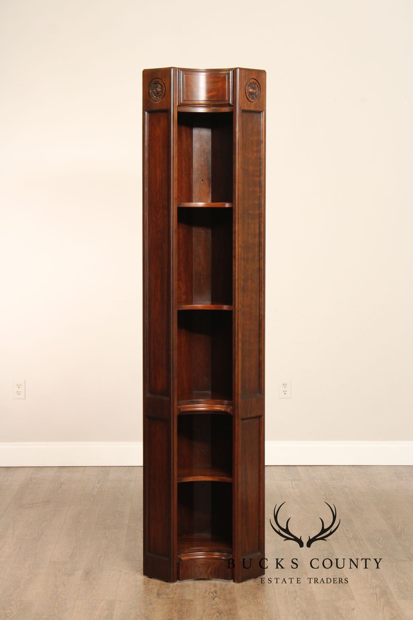 Harden Traditional Pair of Cherry Corner Bookcases