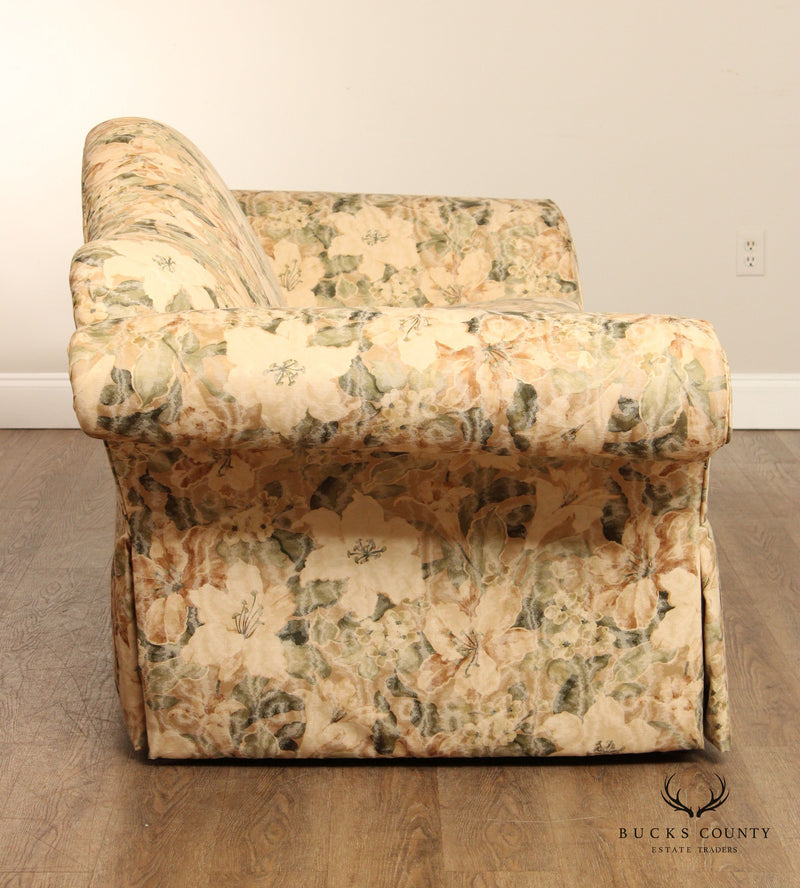 Ethan Allen Custom Upholstered Camelback Sofa