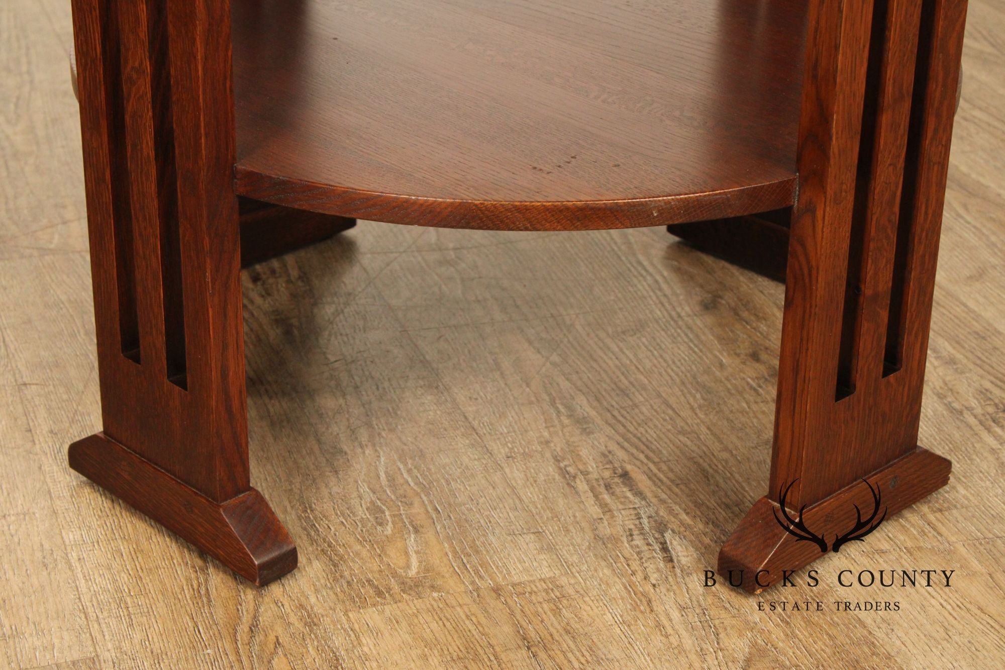 Stickley Mission Collection Oak Round Lamp Table