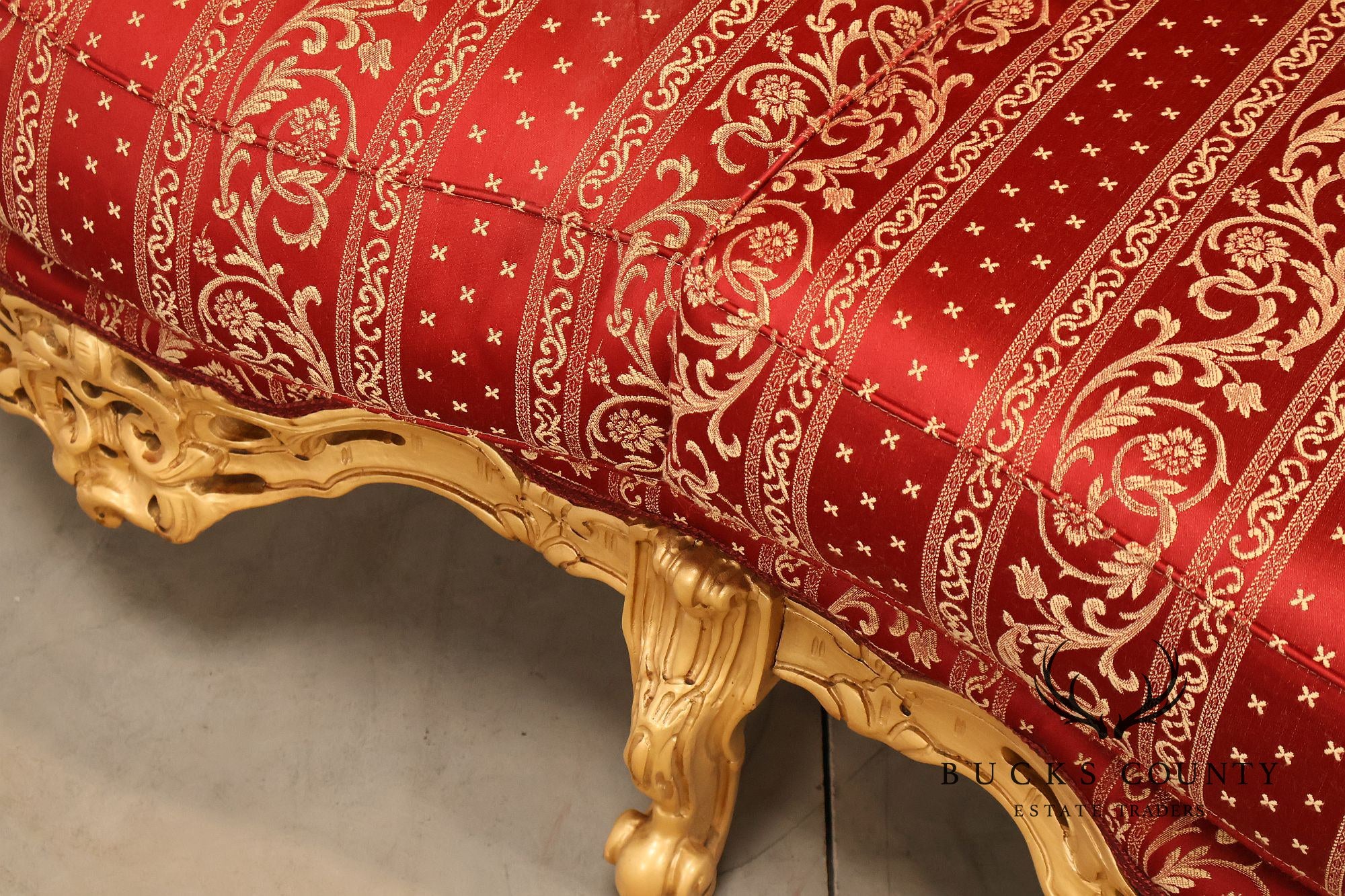 Baroque Style Giltwood Tufted Sofa