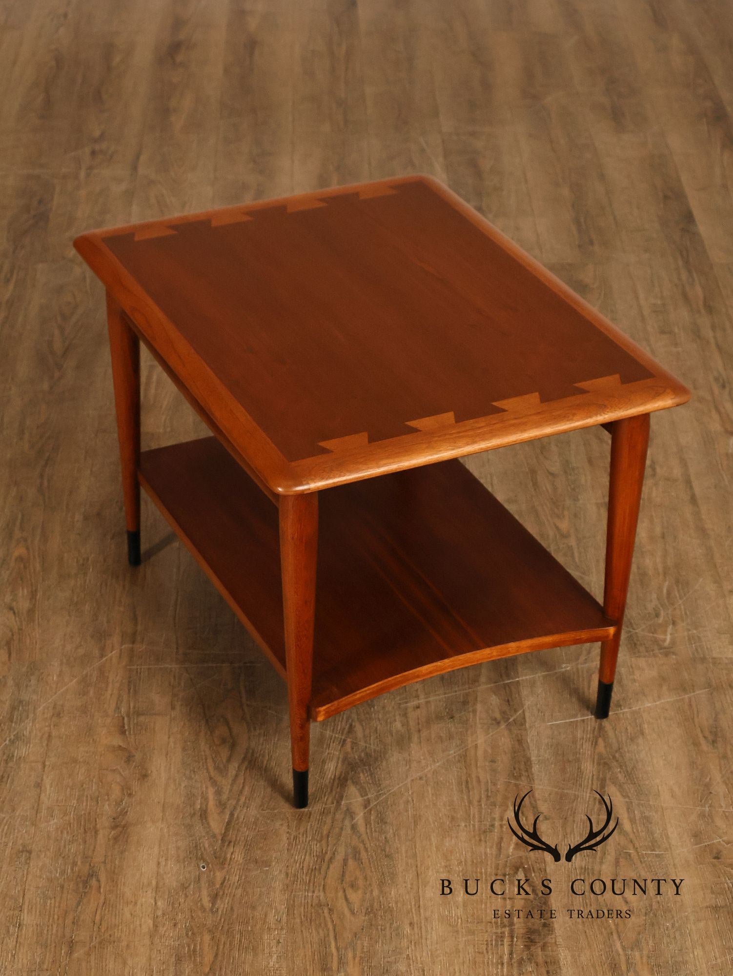 Lane Acclaim Mid Century Modern Walnut And Oak Two-Tier End Table