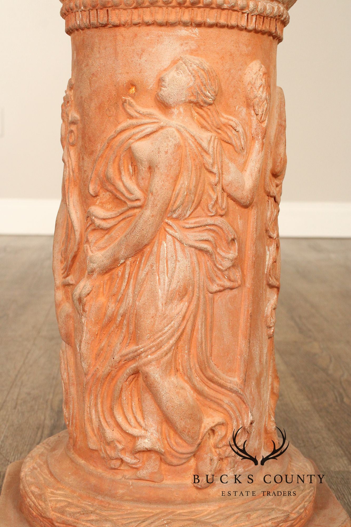 Italian Marble Top Terra Cotta Pedestal