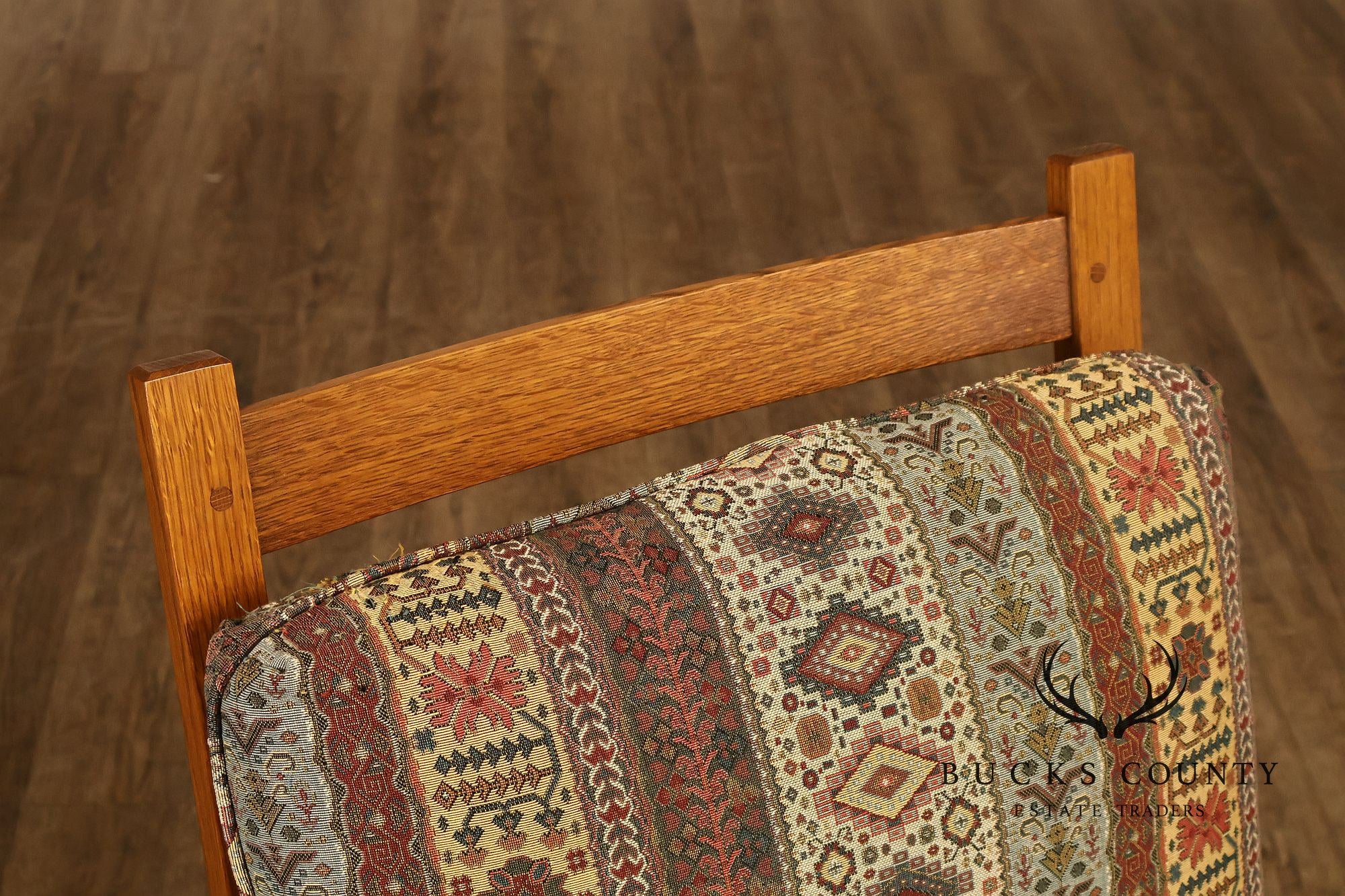 Stickley Mission Collection Oak Compact Morris Chair With Loose Cushions