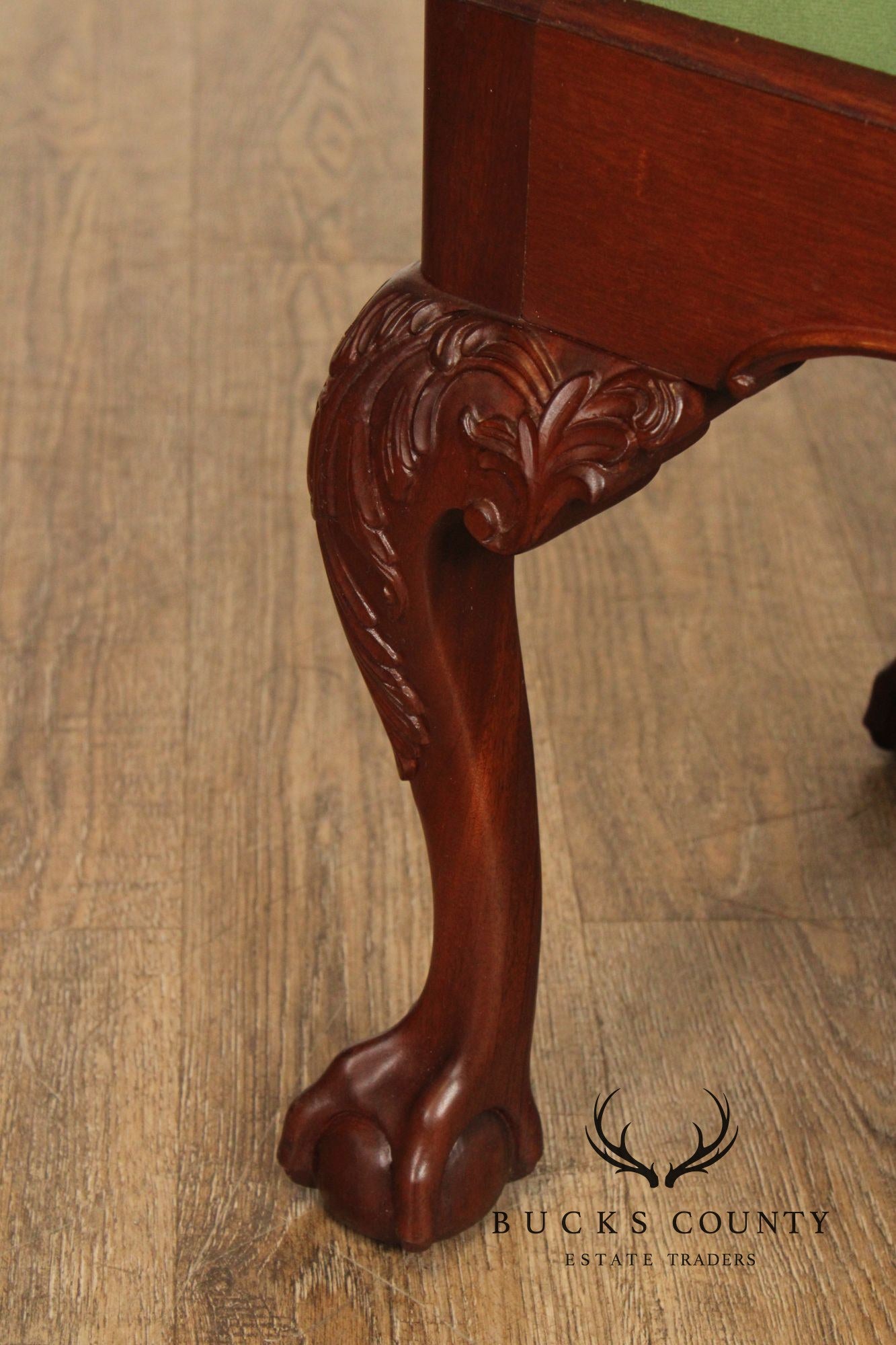 Stickley Chippendale Style Carved Mahogany Foot Stool