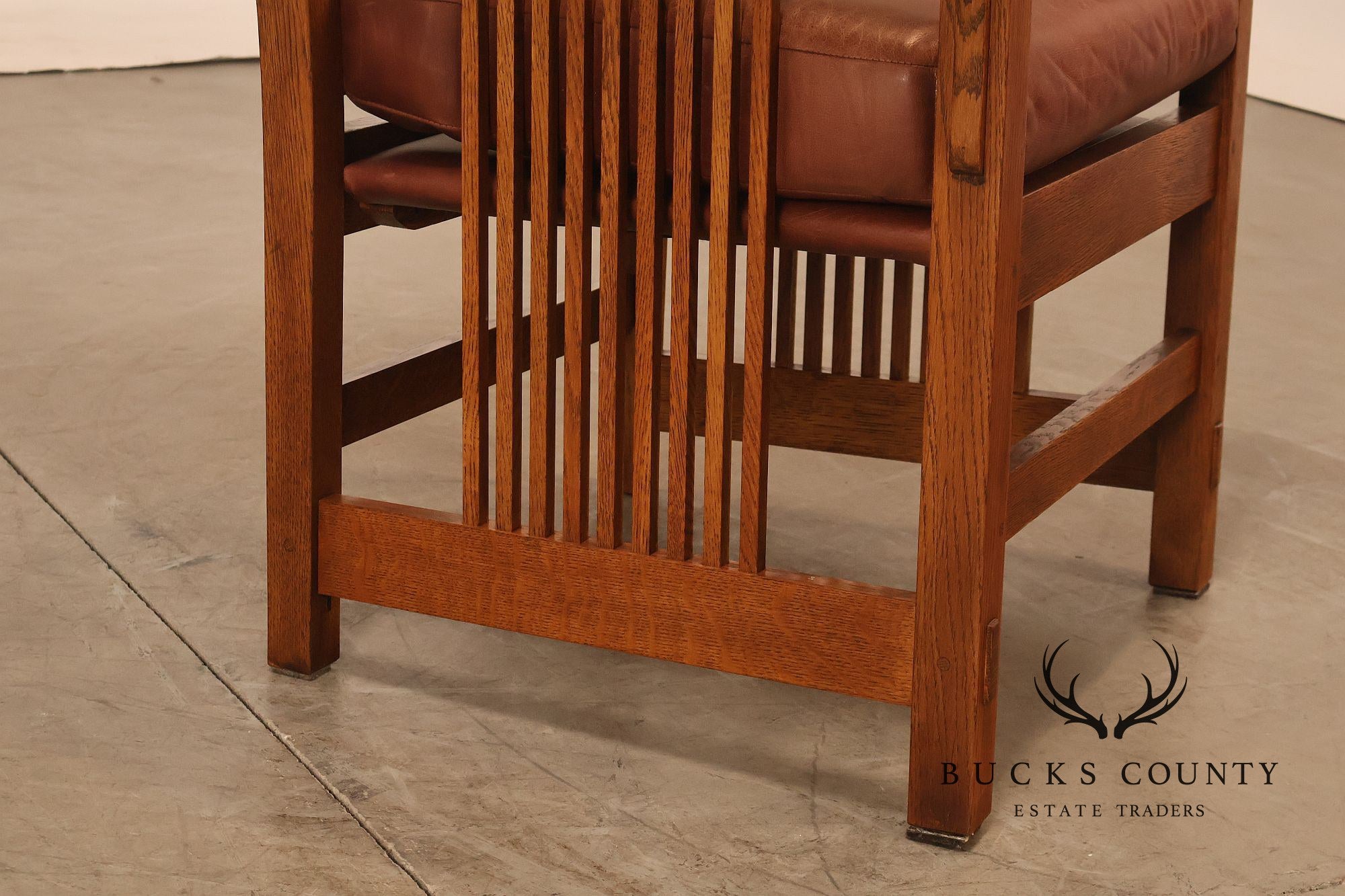 Stickley Mission Collection Set Of Six Oak Spindle Dining Chairs