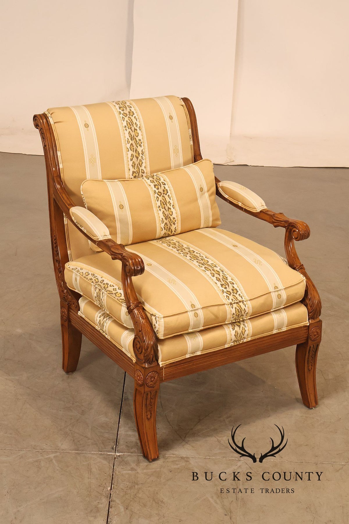 Sherrill Furniture Regency Style Pair of Bergere Armchairs