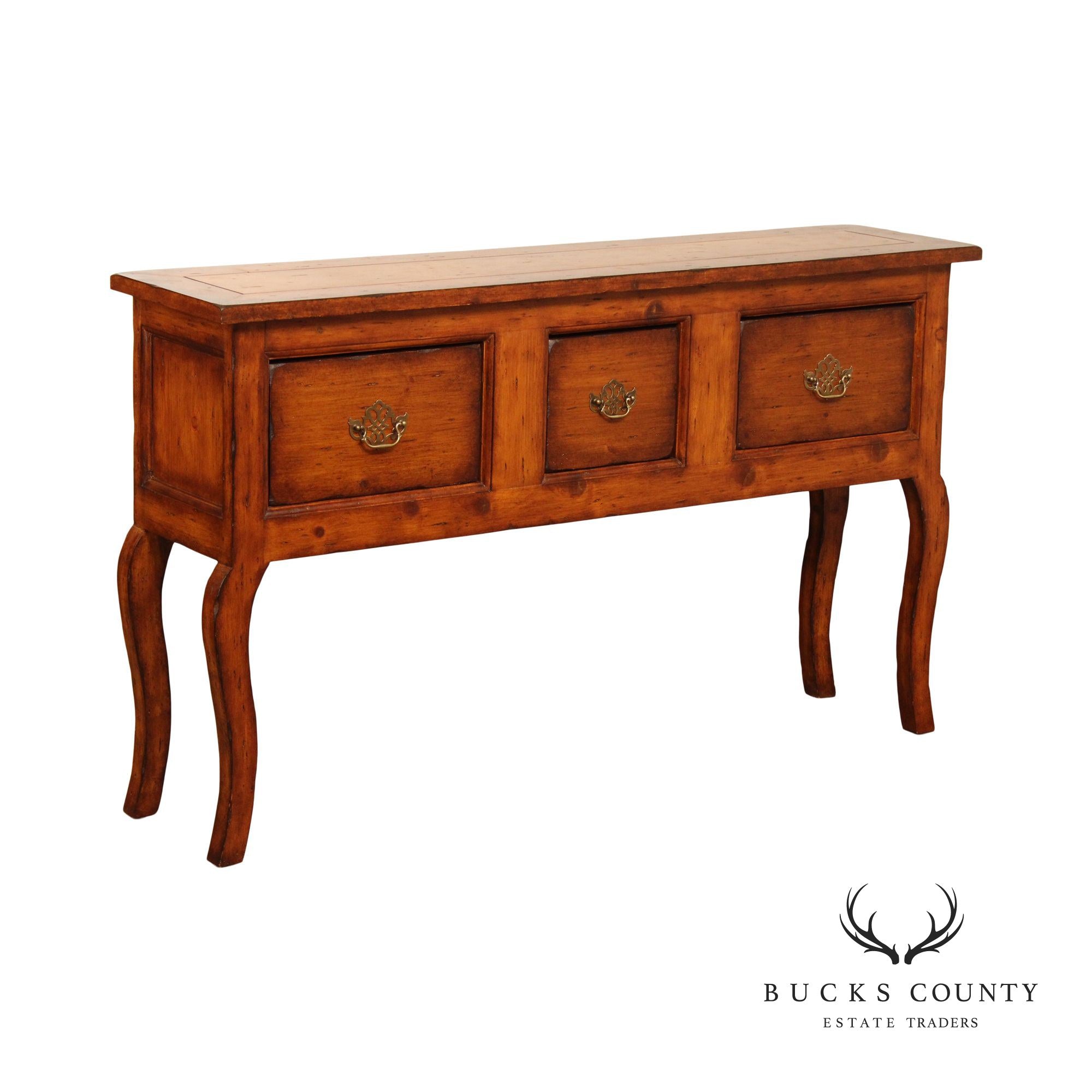 Sarreid French Country Style Narrow Three Drawer Console