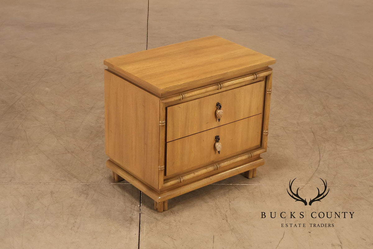 American Of Martinsville Pair Of Faux Bamboo Two-Drawer Nightstands