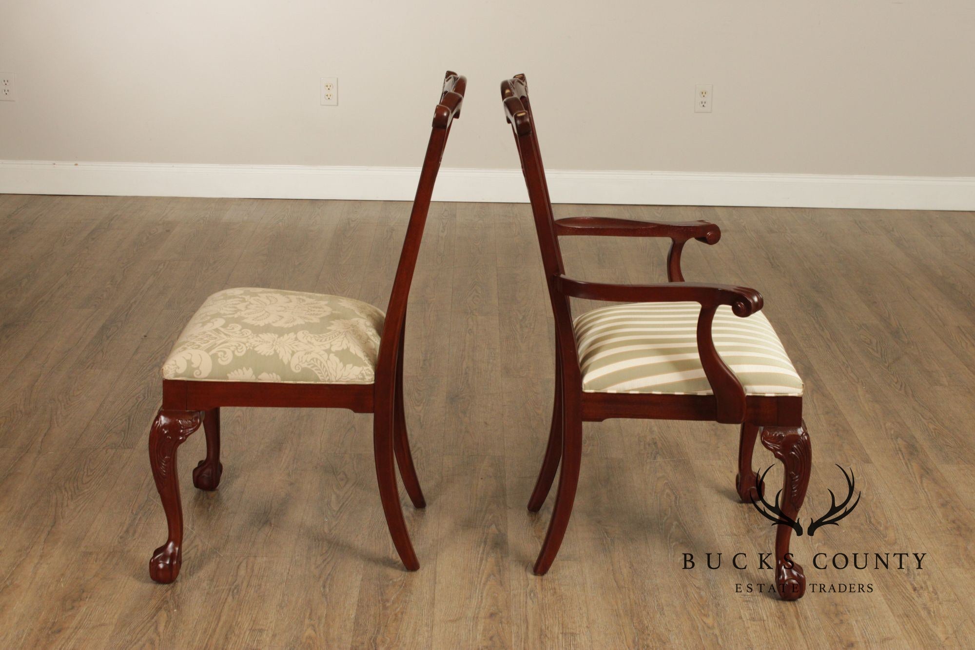 Ethan Allen 18th Century Mahogany Collection Set Of  8 Chippendale Style Dining Chairs