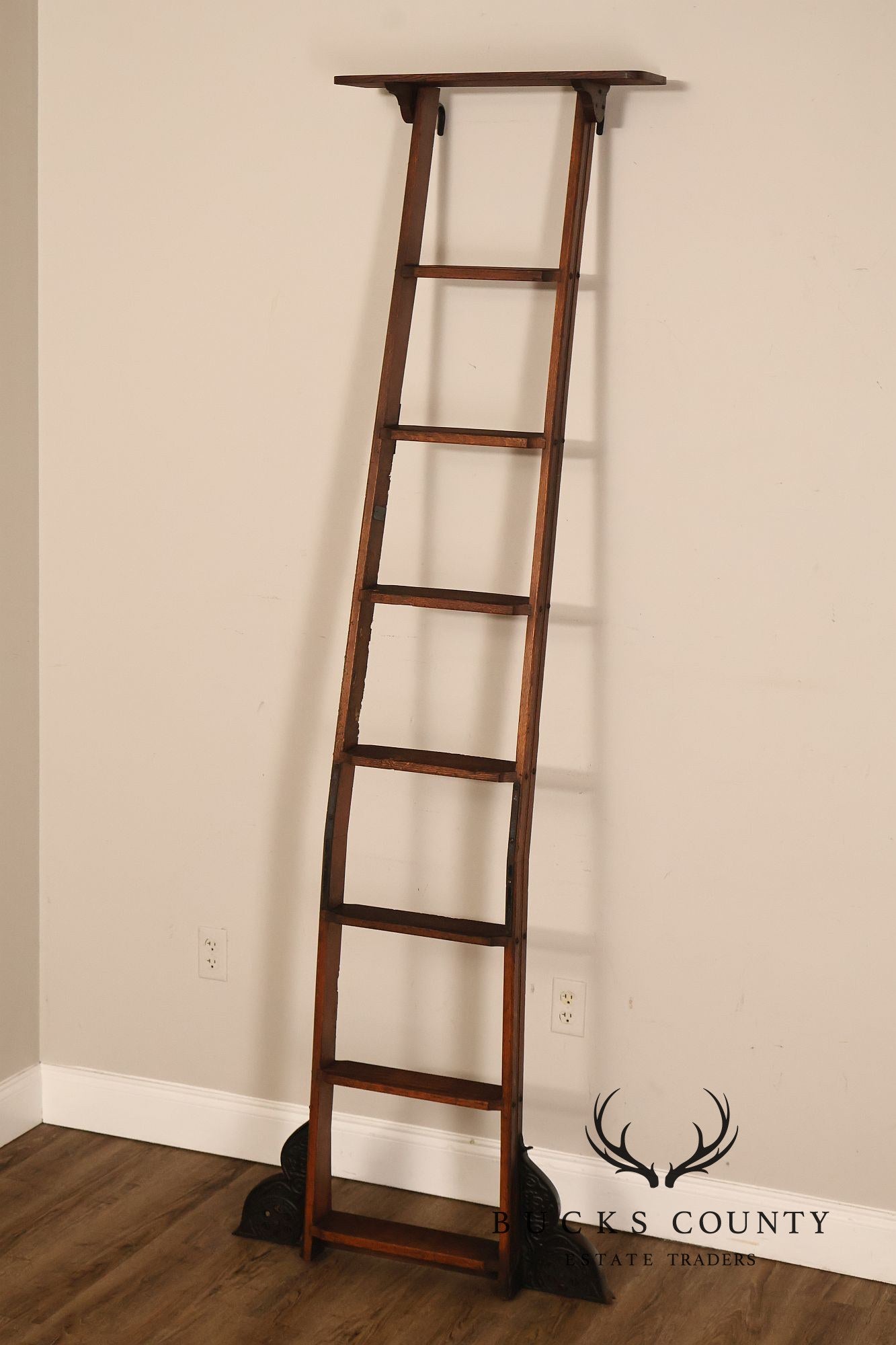 Antique Bicycle Ladder Co. Rolling Library Ladder