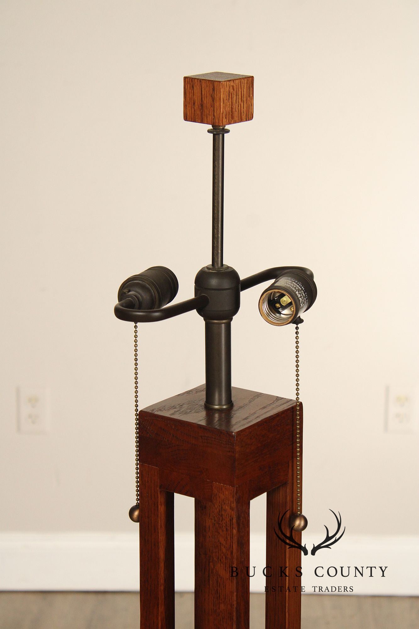 Quoizel Arts & Crafts Style Oak Floor Lamp