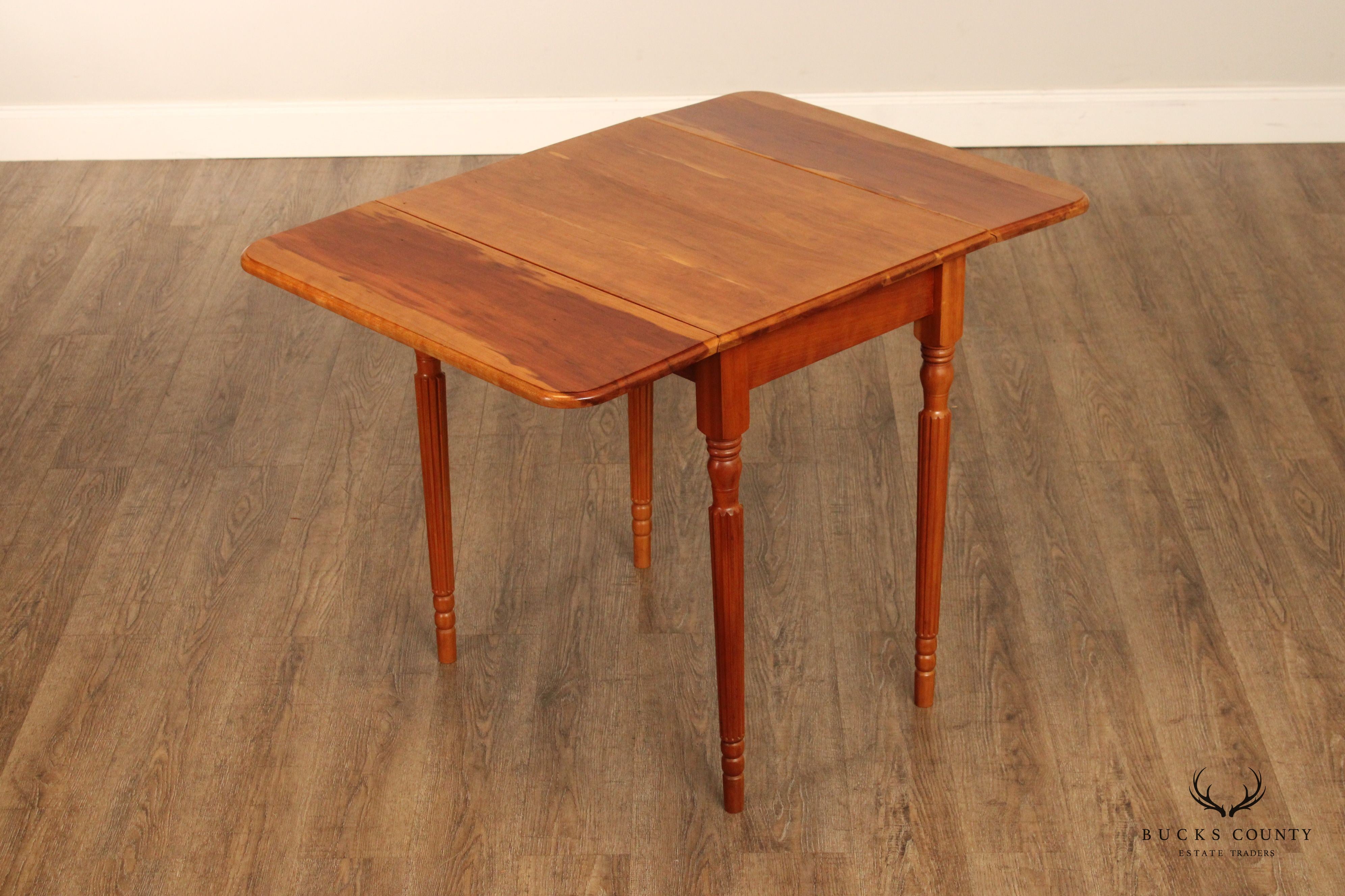 Sheraton Style Handcrafted Cherry Drop Leaf Pembroke Table By G. Poos