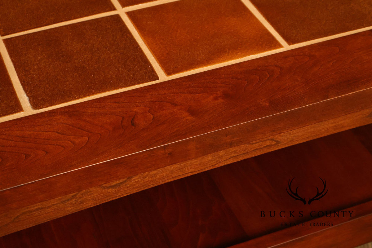 Stickley Mission Collection Cherry Tile Top Coffee Table