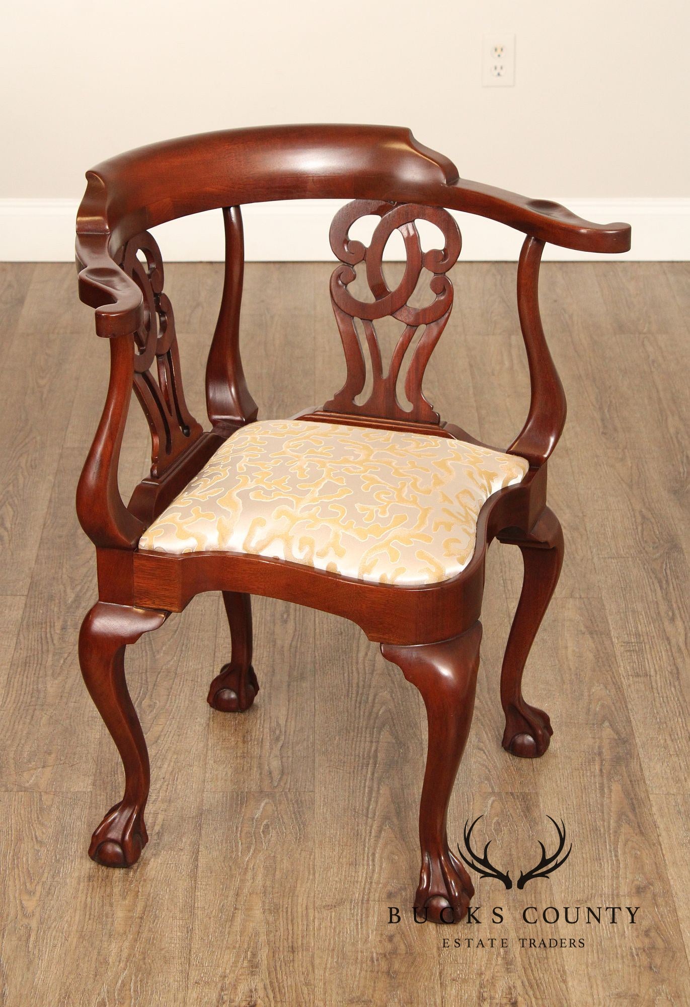 Hickory Chair Chippendale Style Mahogany Corner Chair