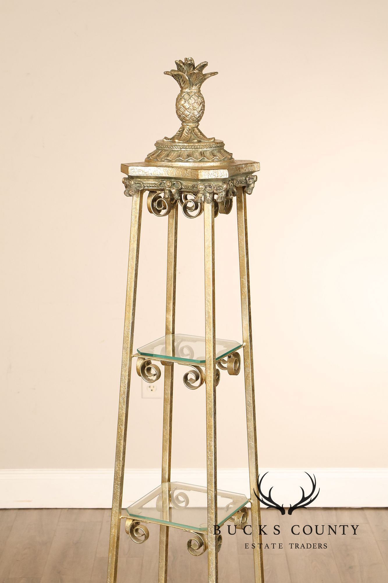 Figural Monkey Form Gilt Metal Obelisk Étagère