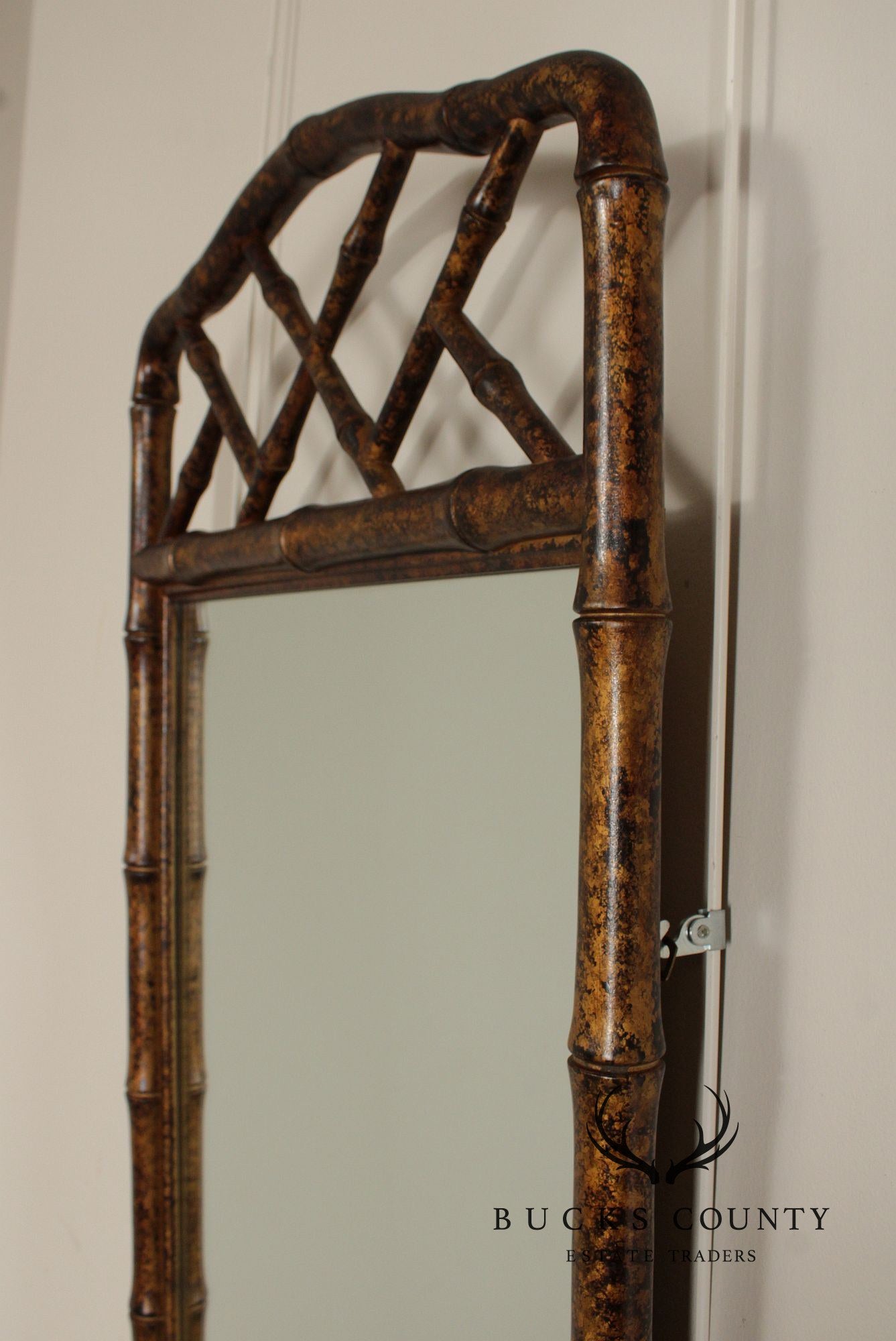 Henredon Hollywood Regency Faux Bamboo Wall Mirror