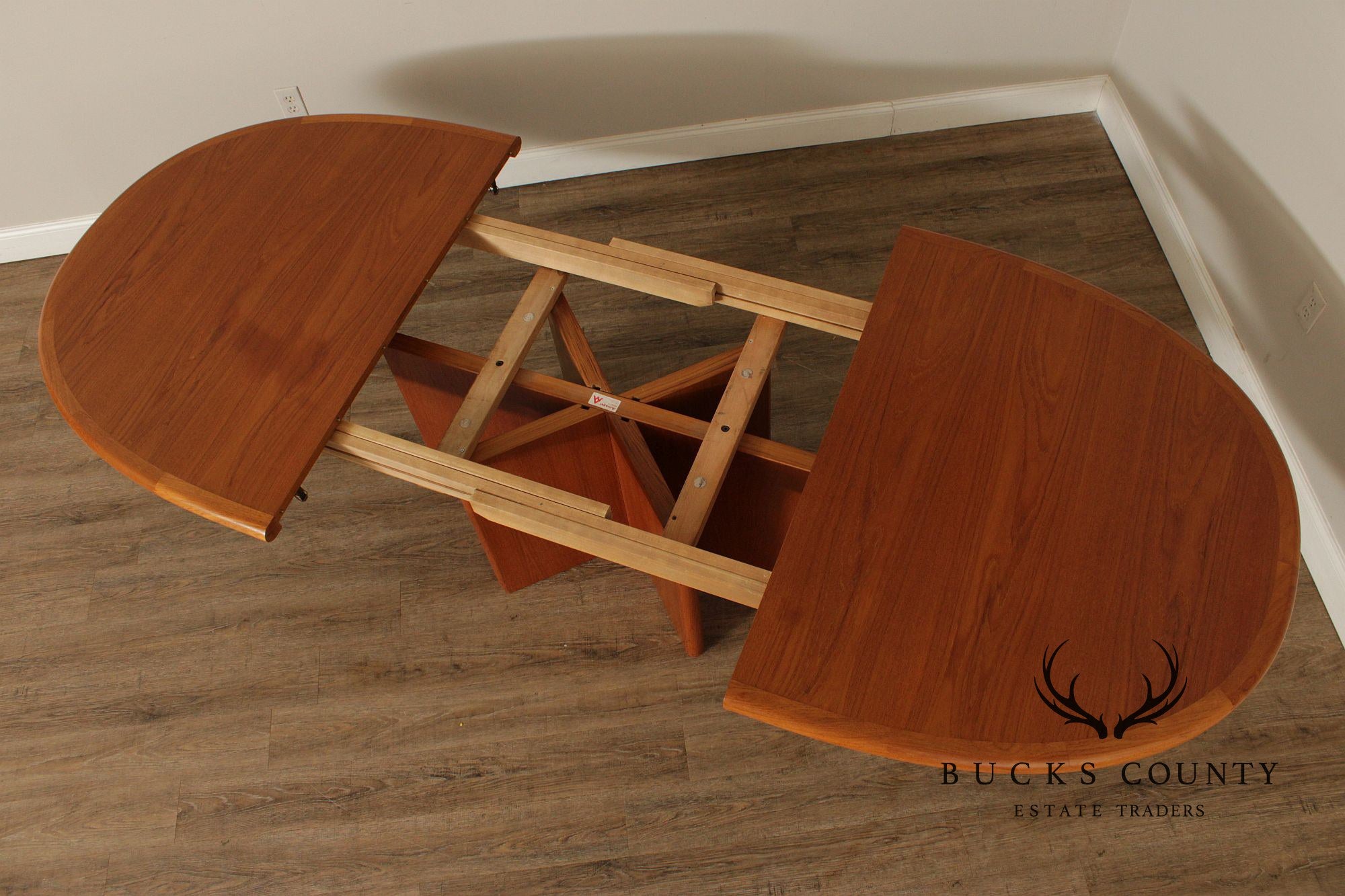 Ansager Møbler Danish Teak Pedestal Dining Table With Two Leaves