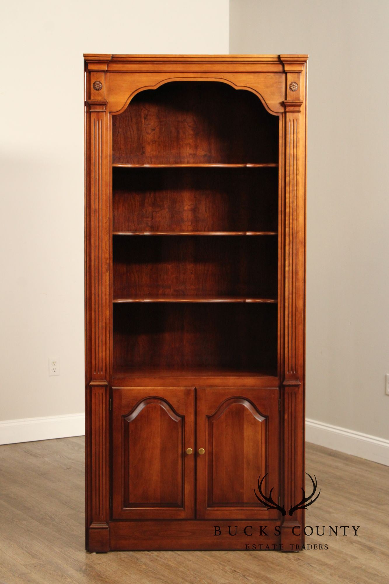 Statton Vintage CherryTall Open Bookcase Cabinet