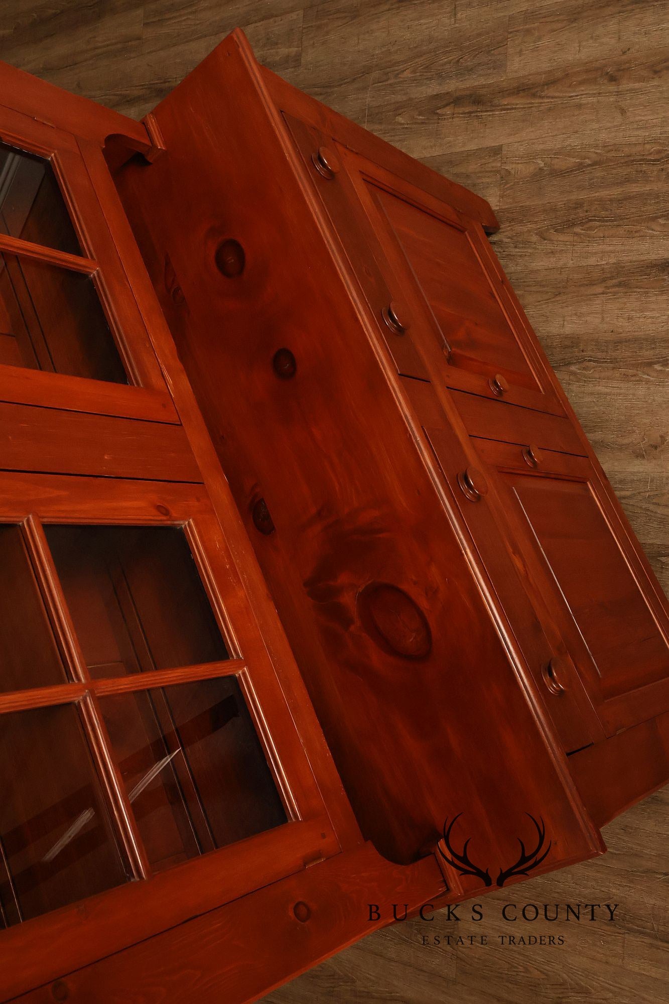 Custom Quality Farmhouse Pine Step Back Hutch