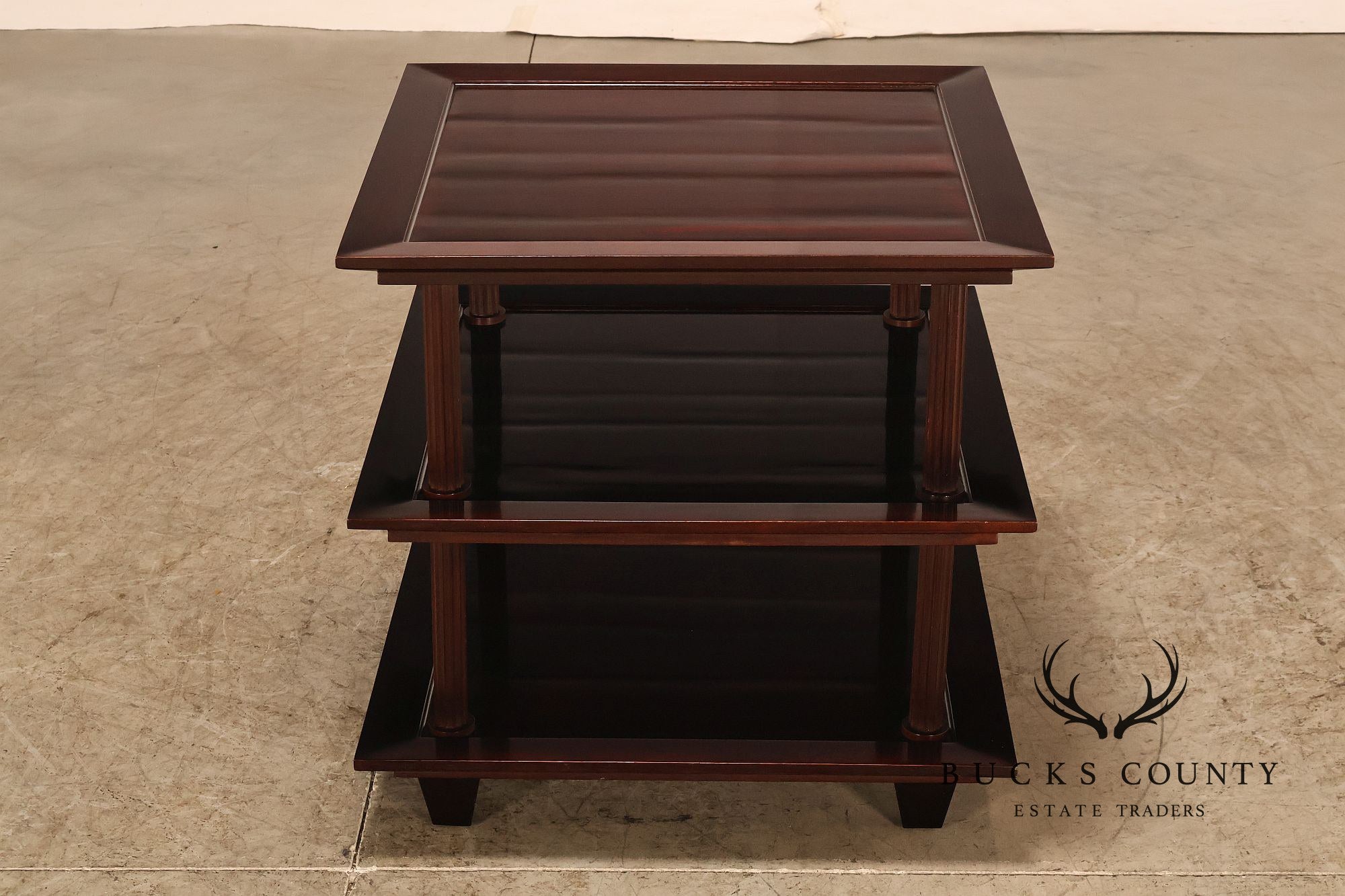 Baker Furniture Barbara Barry Collection Three Tier Mahogany Side Table