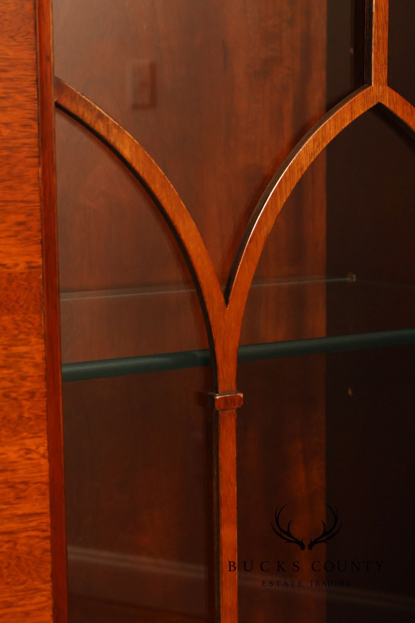 Kindel Neoclassical Style Mahogany Breakfront China Cabinet