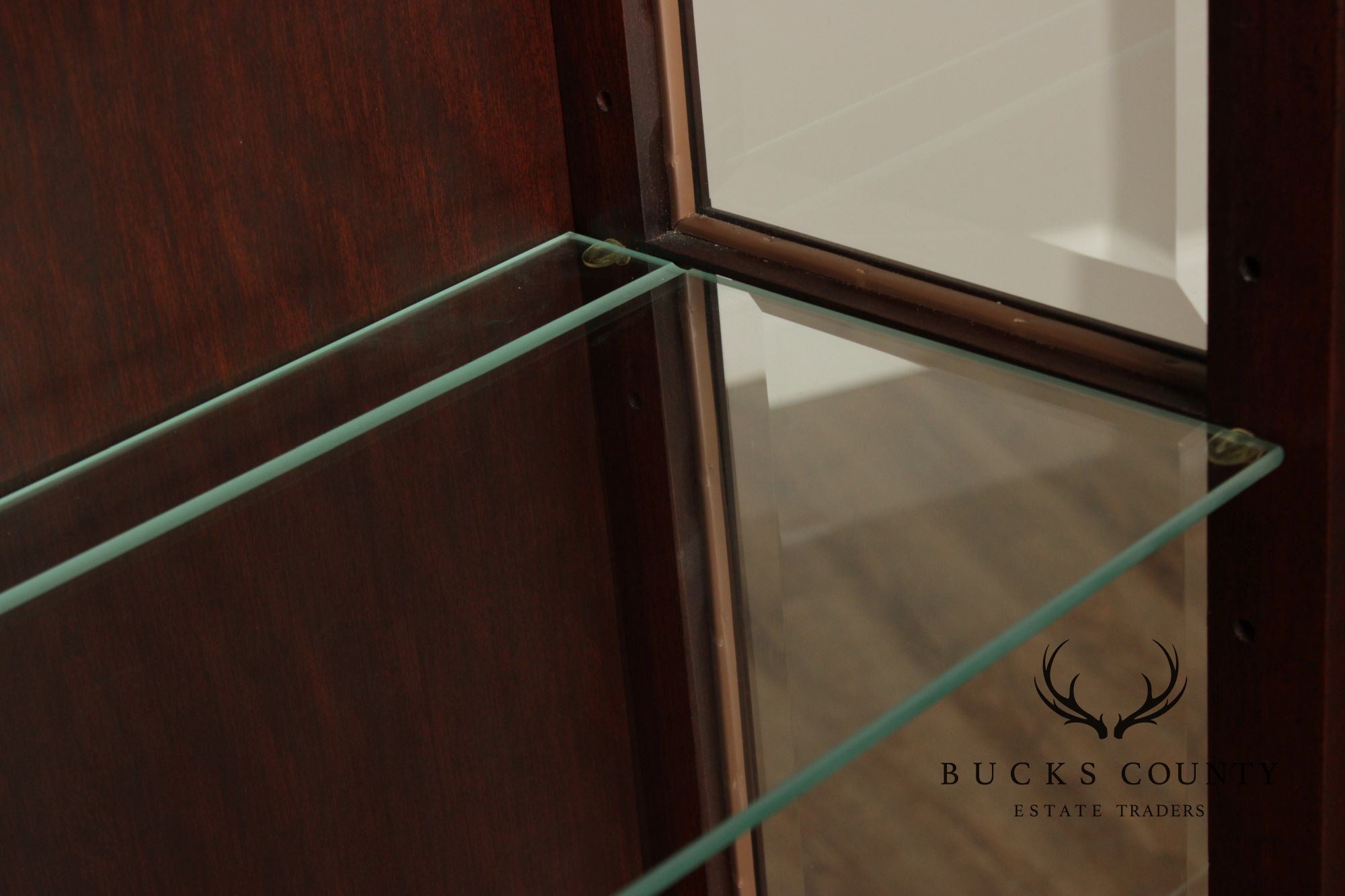 Union National Traditional Cherry Lighted Two Door Display Cabinet