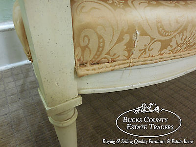Custom French Regency Directoire Style Painted Wide Seat Fauteuil Loveseat