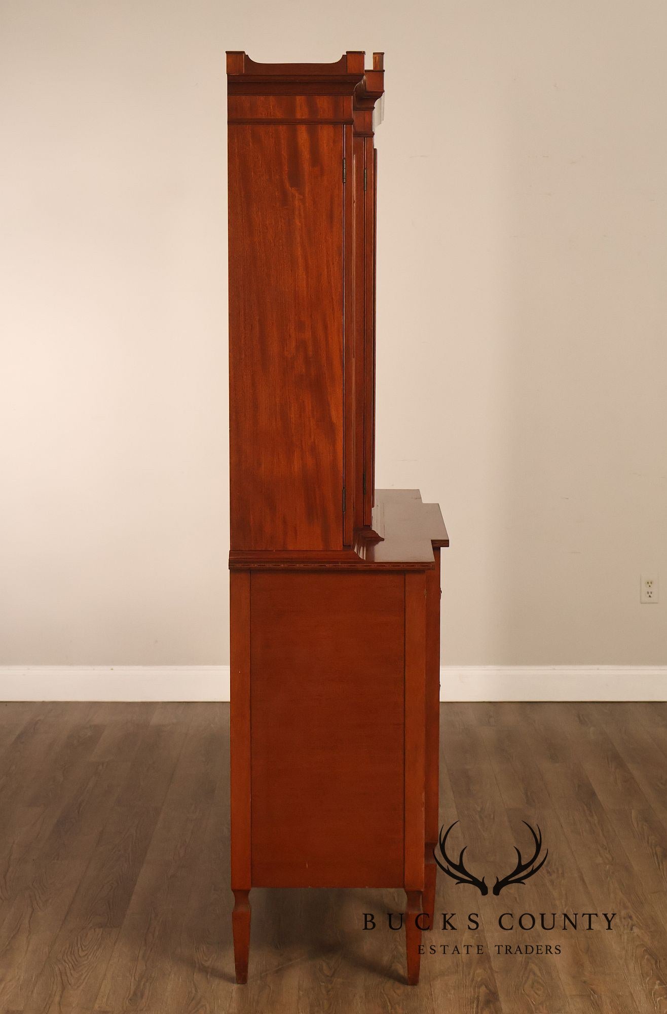H. Sacks & Sons Marlboro Manor Federal Style Vintage Mahogany Breakfront Bookcase