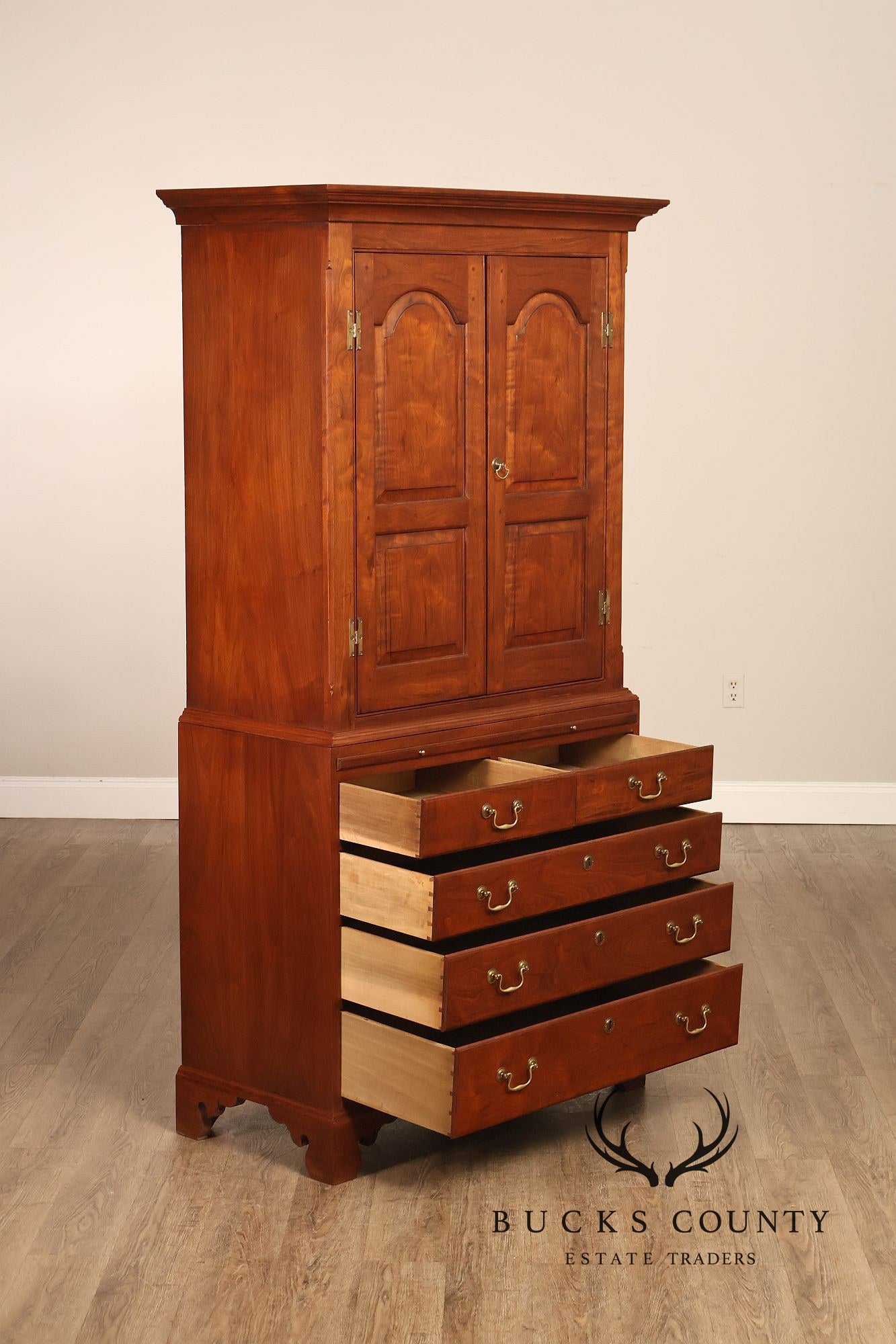 David T. Harring Chippendale Style Walnut Two Piece Jackson Press