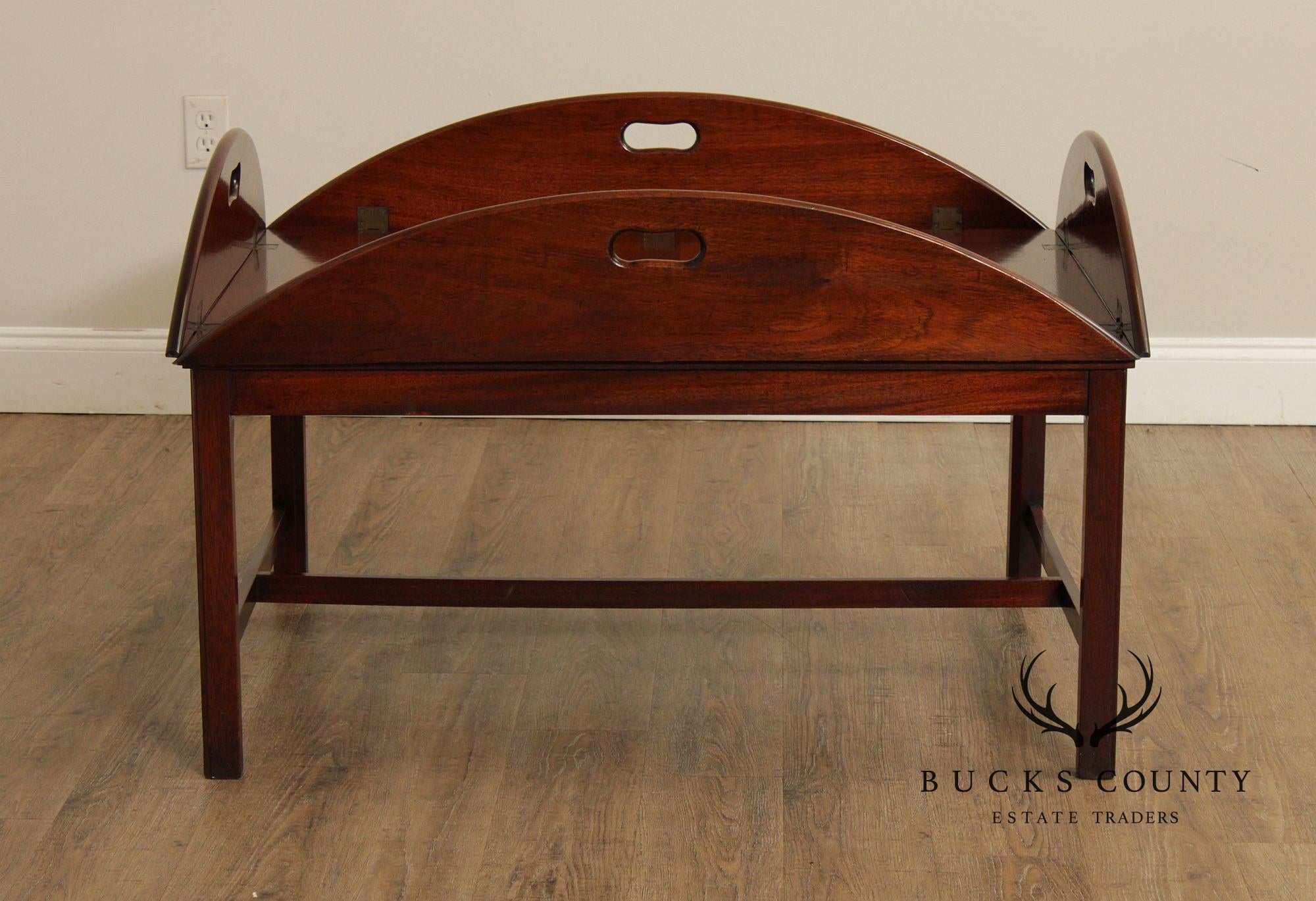 Vintage English Mahogany Butler's Tray Coffee Table