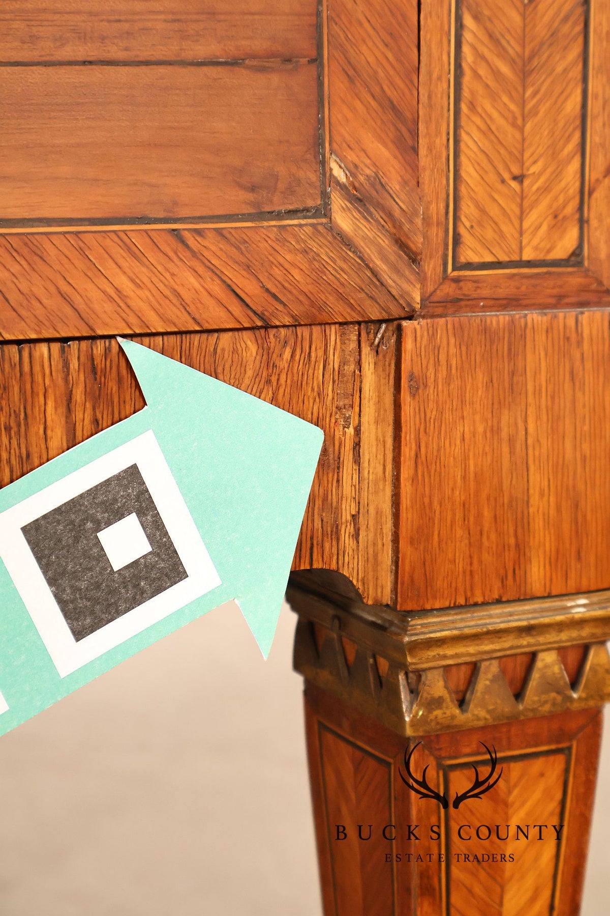 Antique French Neoclassical Marble Top Inlaid Three Drawer Chest