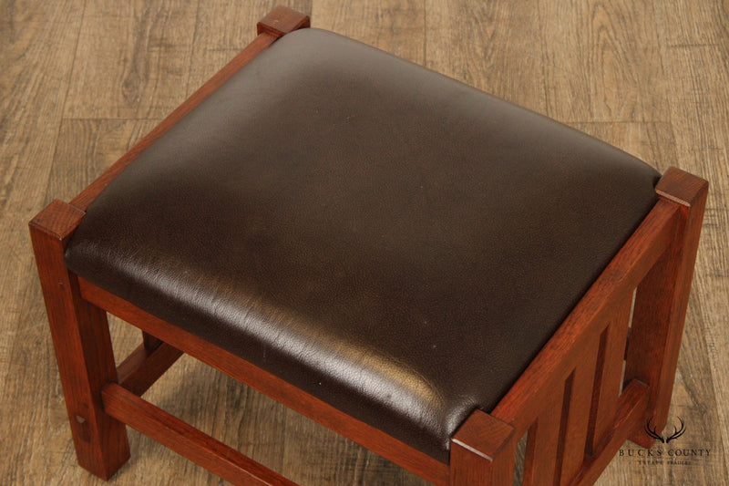 Stickley Mission Collection Oak and Leather Footstool