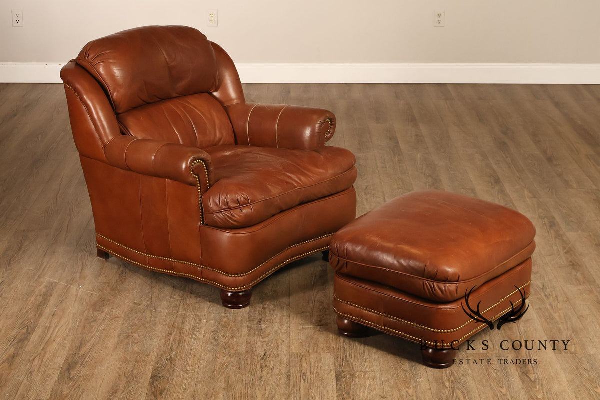 Hancock & Moore 'Austin' Leather Armchair and Ottoman