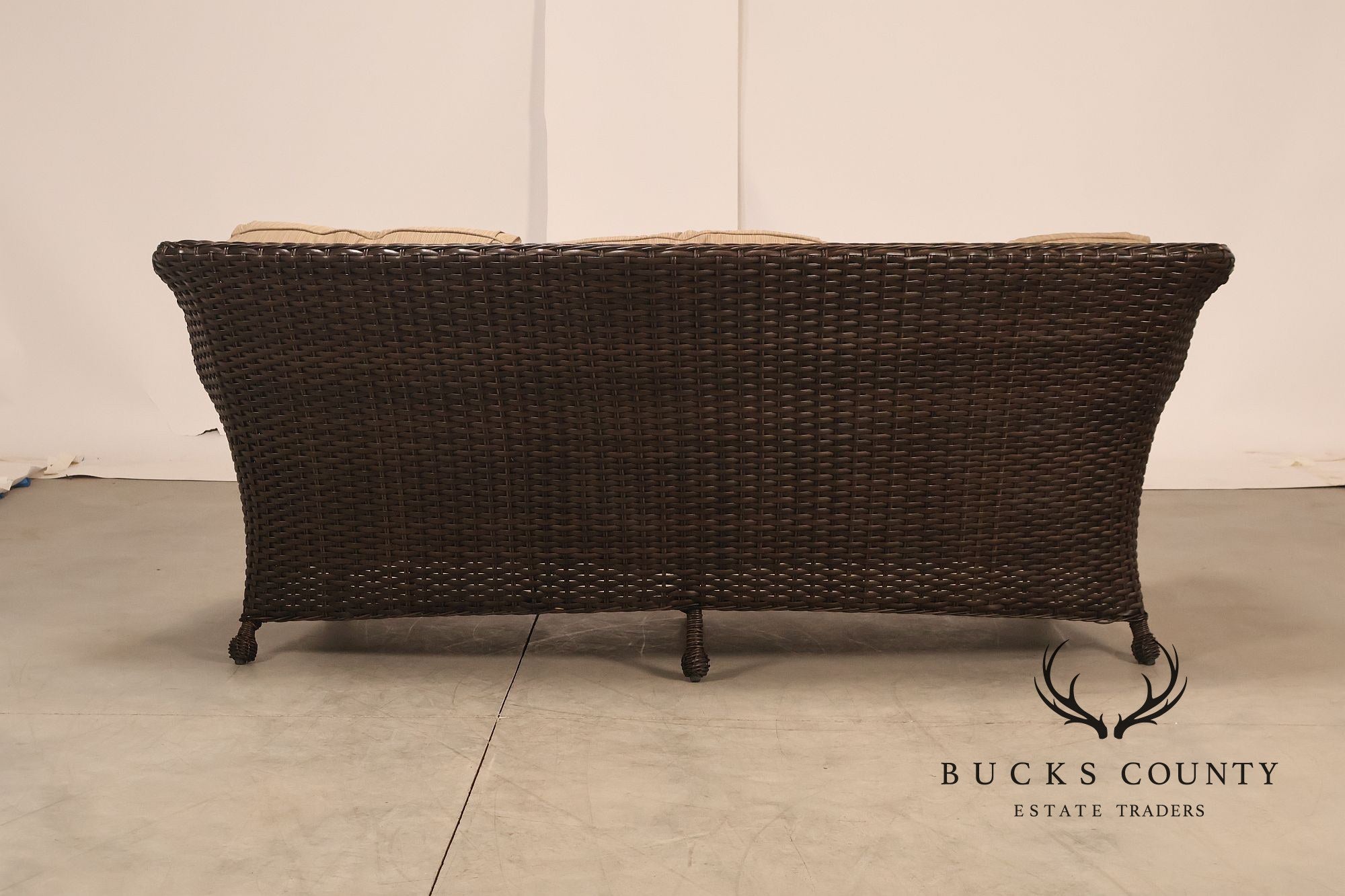 Nothhcape Outdoor Wicker Curved 'Richmond' Patio Sofa With Sunbrella Cushions