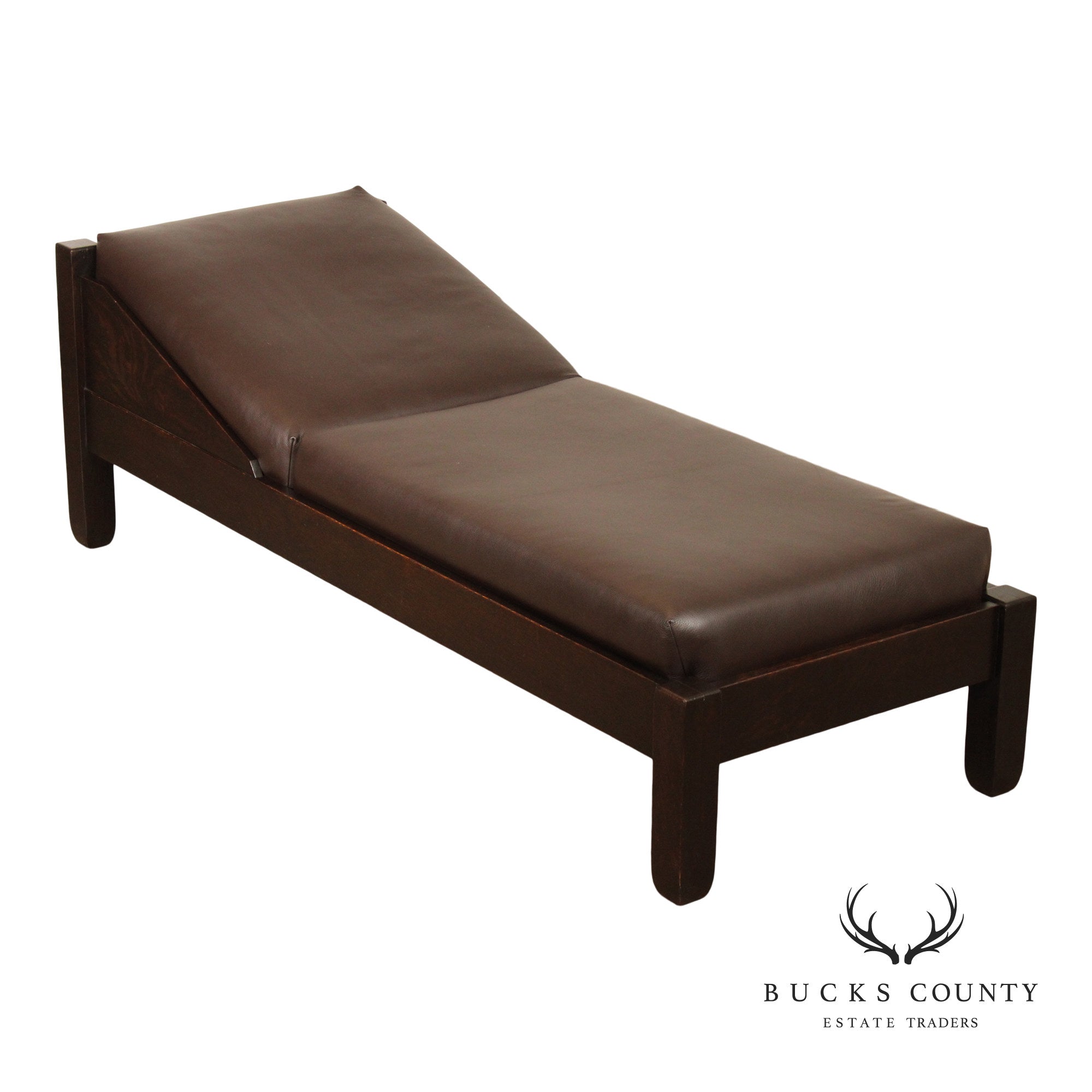 Stickley Brothers Antique Mission Oak and Leather Daybed